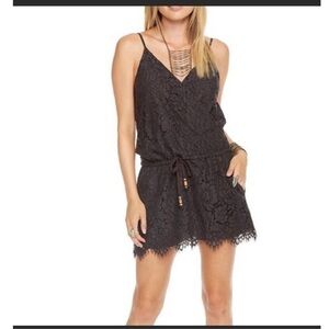 Chaser‎ Surplice Drawstring Lace Mini Light Blue